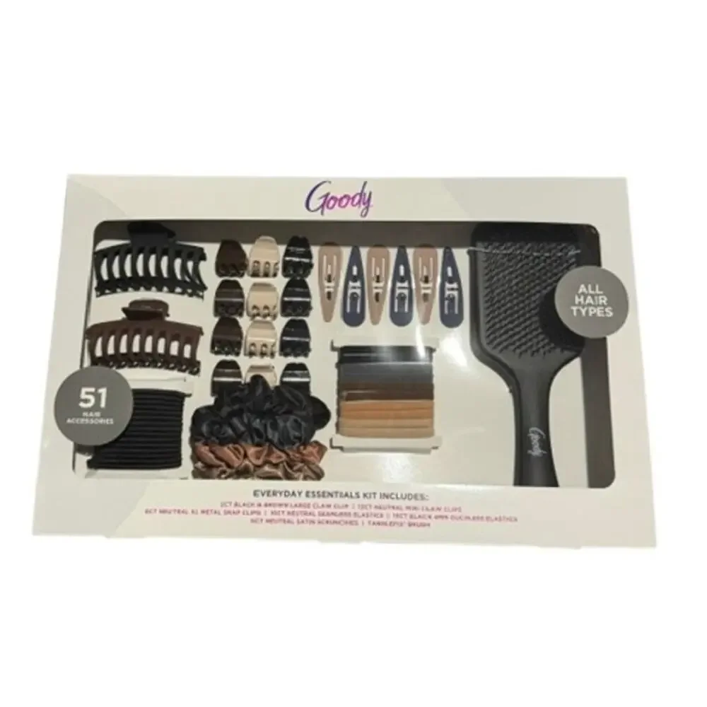 Goody Hair Accessories Gift Set 31 Piece Brushes Clips Elastics Headbands New